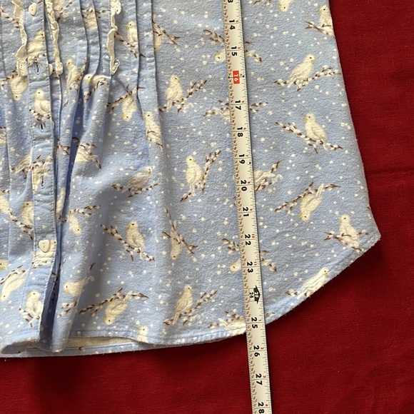 GUC Lanz of Salzburg Sz S Winter Snow Doves Flannel PJ Top ONLY - Picture 14 of 14